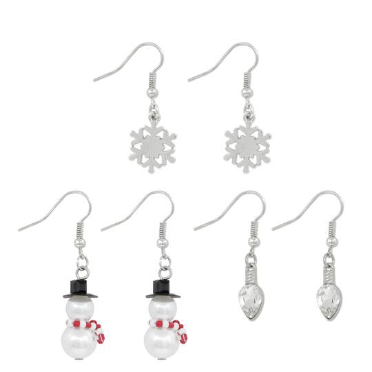 Christmas Snowman Dangle Earrings Set by Celebrate It™